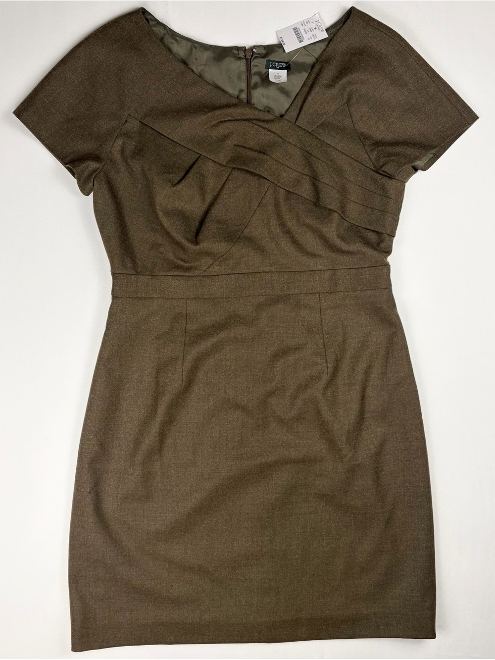J Crew Factory Dress Women 10 Wool Blend Sheath Office Brown